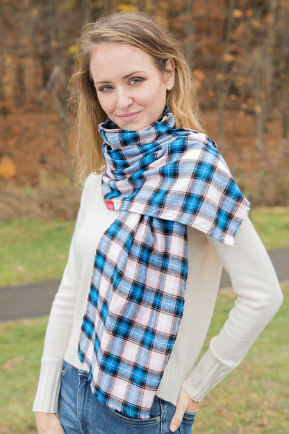 Plaid Scarf with Hidden Pocket